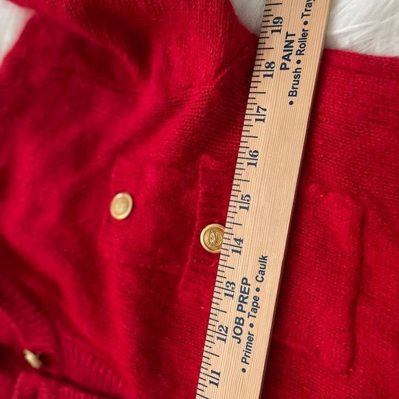 vintage Betty Blue red Crop cardigan Sweater silk/ramie/angora size M - Picture 4 of 5